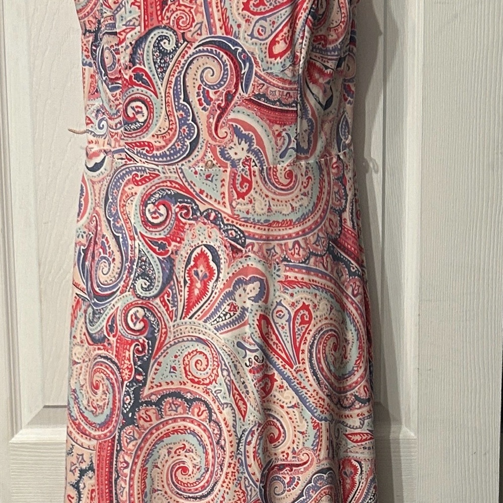 Tommy Hilfiger One Shoulder Paisley Dress - Red, Blue, Cream